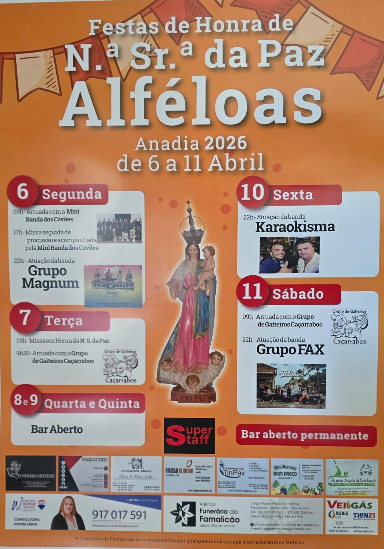 Cartaz de Festas de Honra de N.ª Sr.ª da Paz