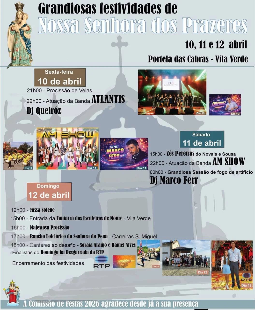 Cartaz de Festas de Nossa Senhora dos Prazeres