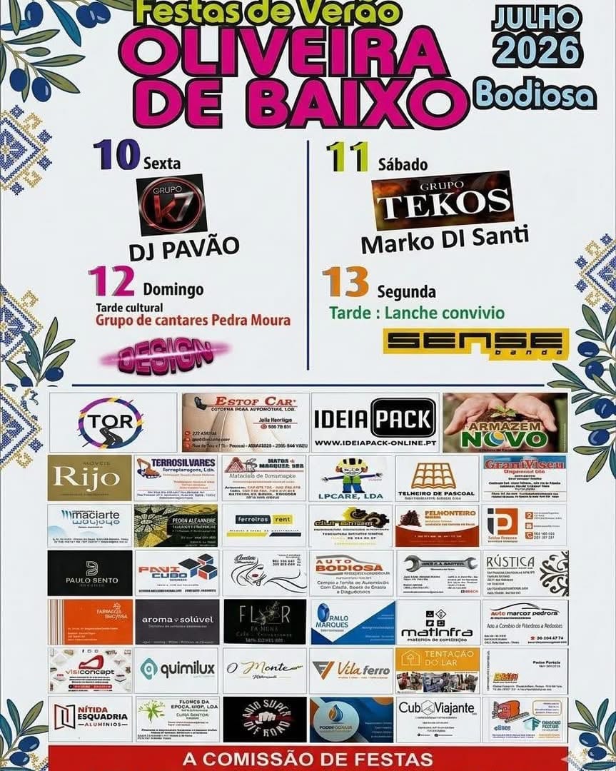 Cartaz de Festas de Verão de Oliveira de Baixo