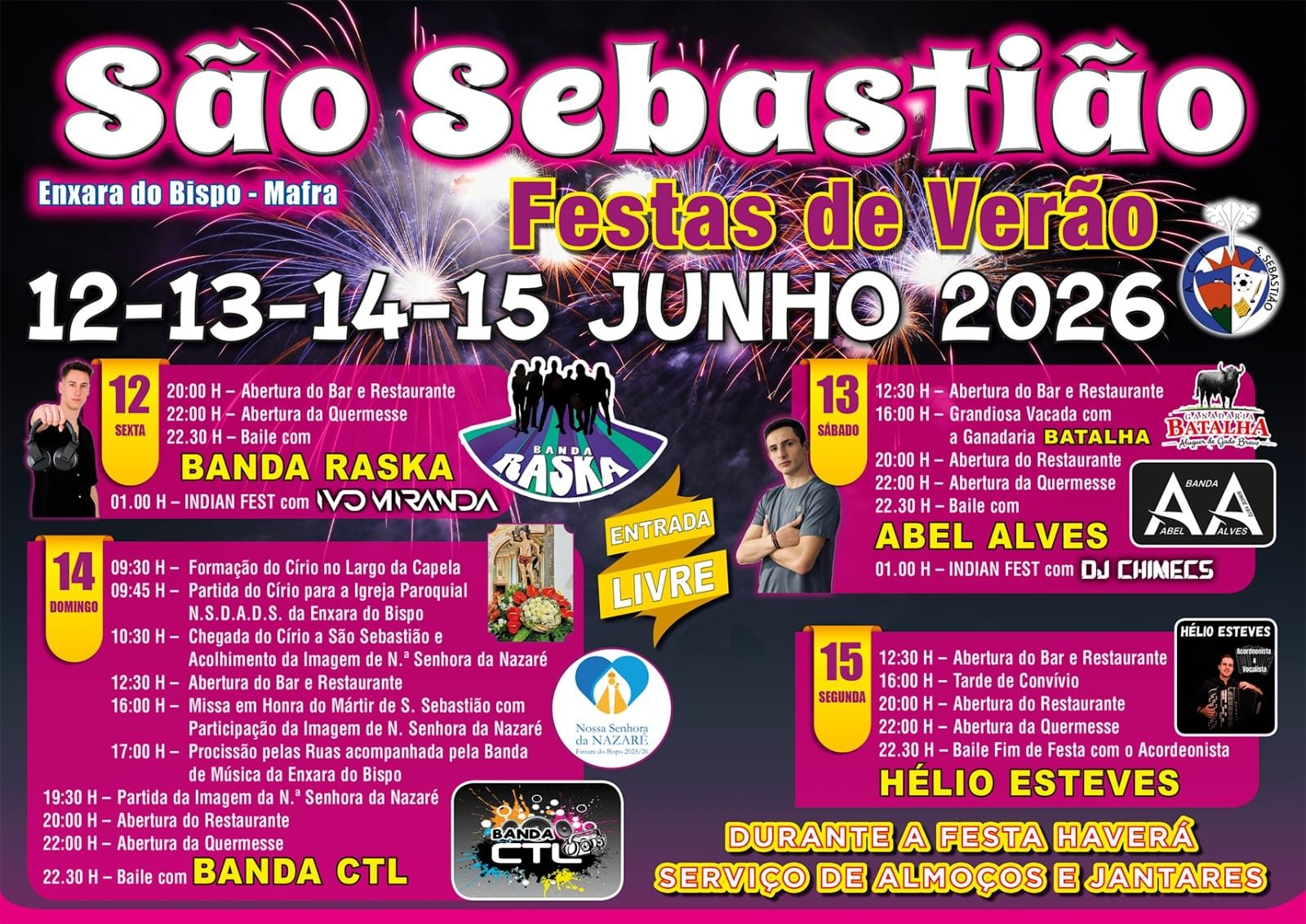 Cartaz de Festas de Verão de São Sebastião