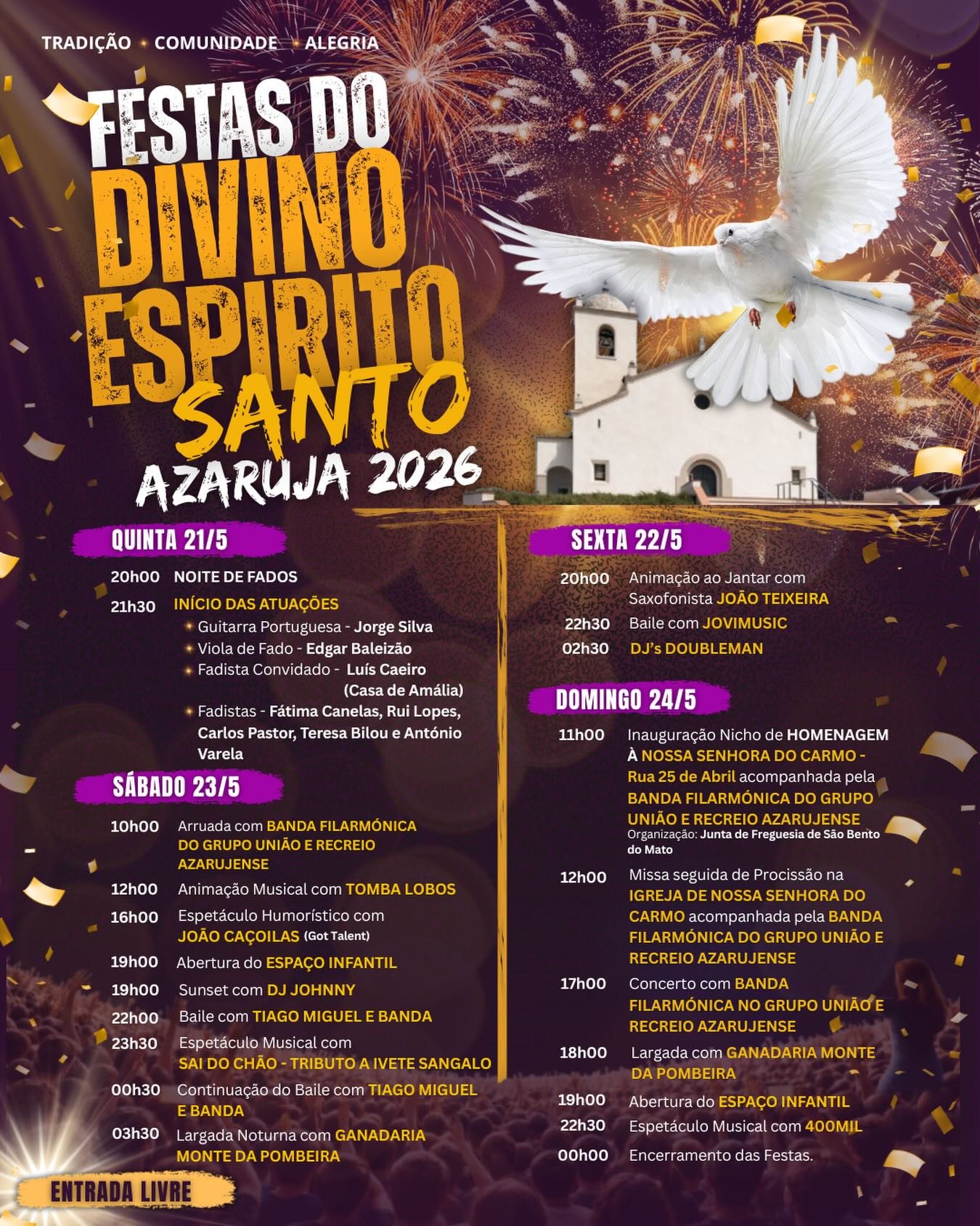 Cartaz de Festas do Divino Espírito Santo