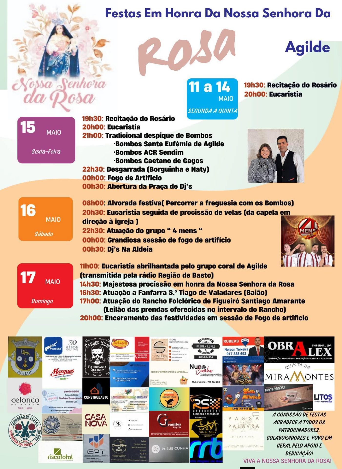Cartaz de Festas em Honra da N.ª Sr.ª da Rosa