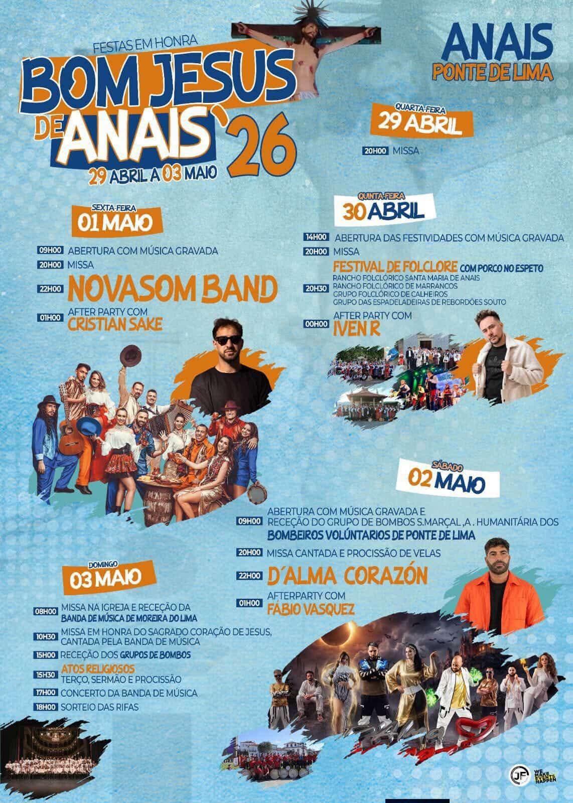 Cartaz de Festas em Honra de Bom Jesus de Anais