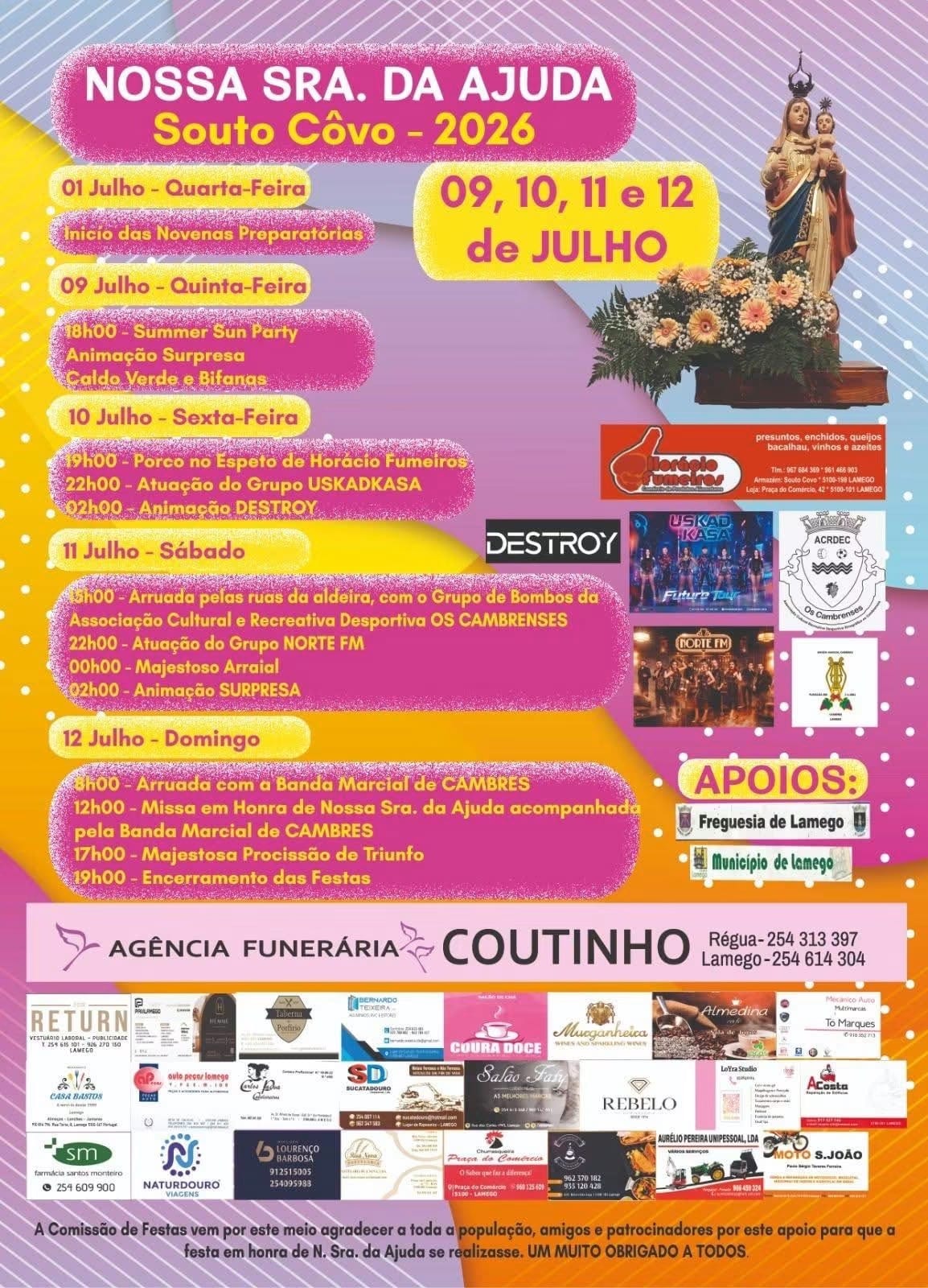 Cartaz de Festas em Honra de N.ª Sr.ª da Ajuda