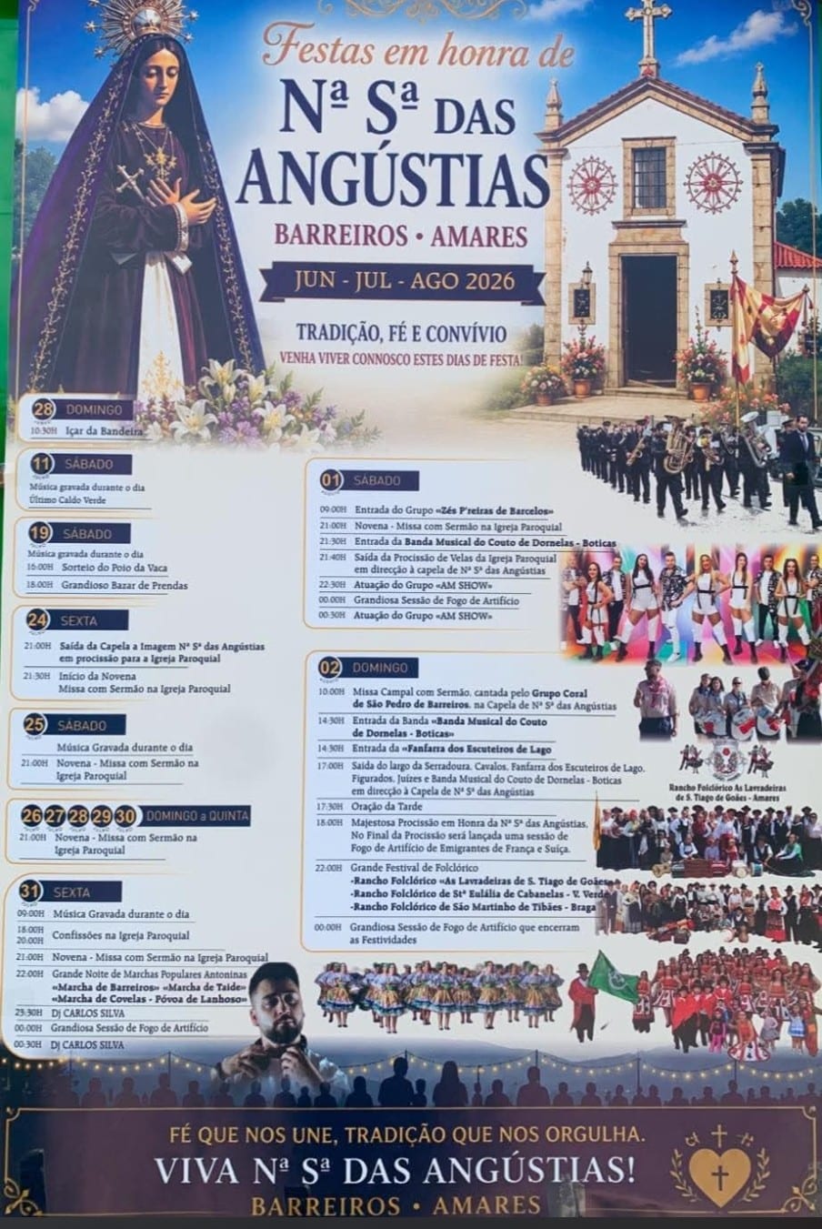 Cartaz de Festas em Honra de N.ª Sr.ª das Angústias