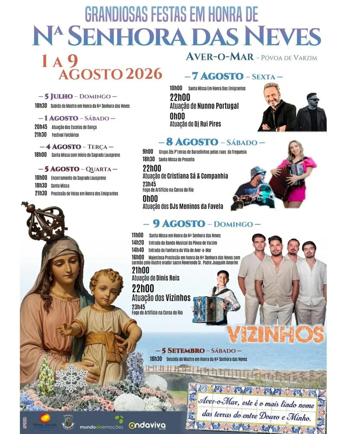 Cartaz de Festas em Honra de N.ª Sr.ª das Neves