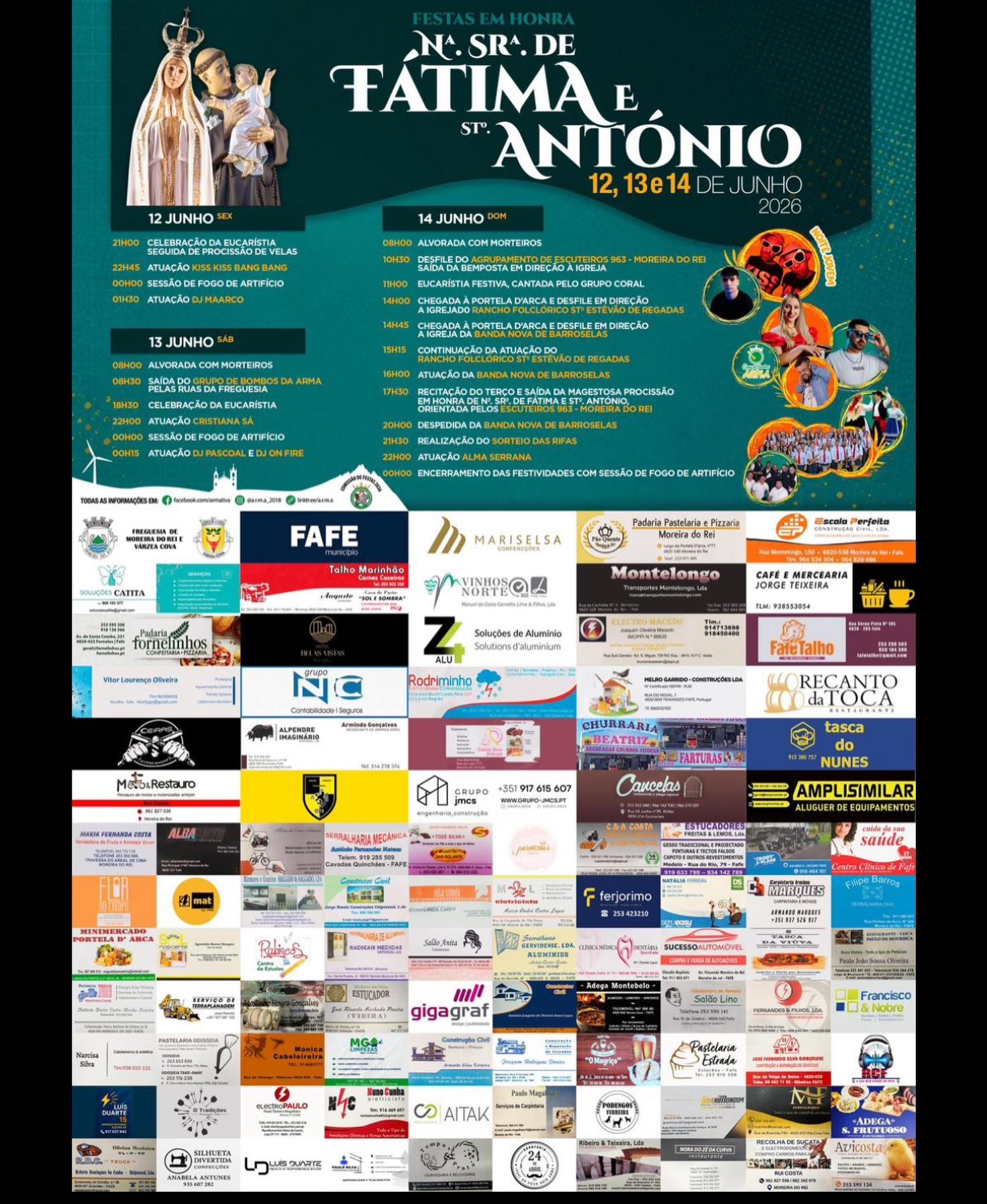 Cartaz de Festas em Honra de N.ª Sr.ª de Fátima e St. António