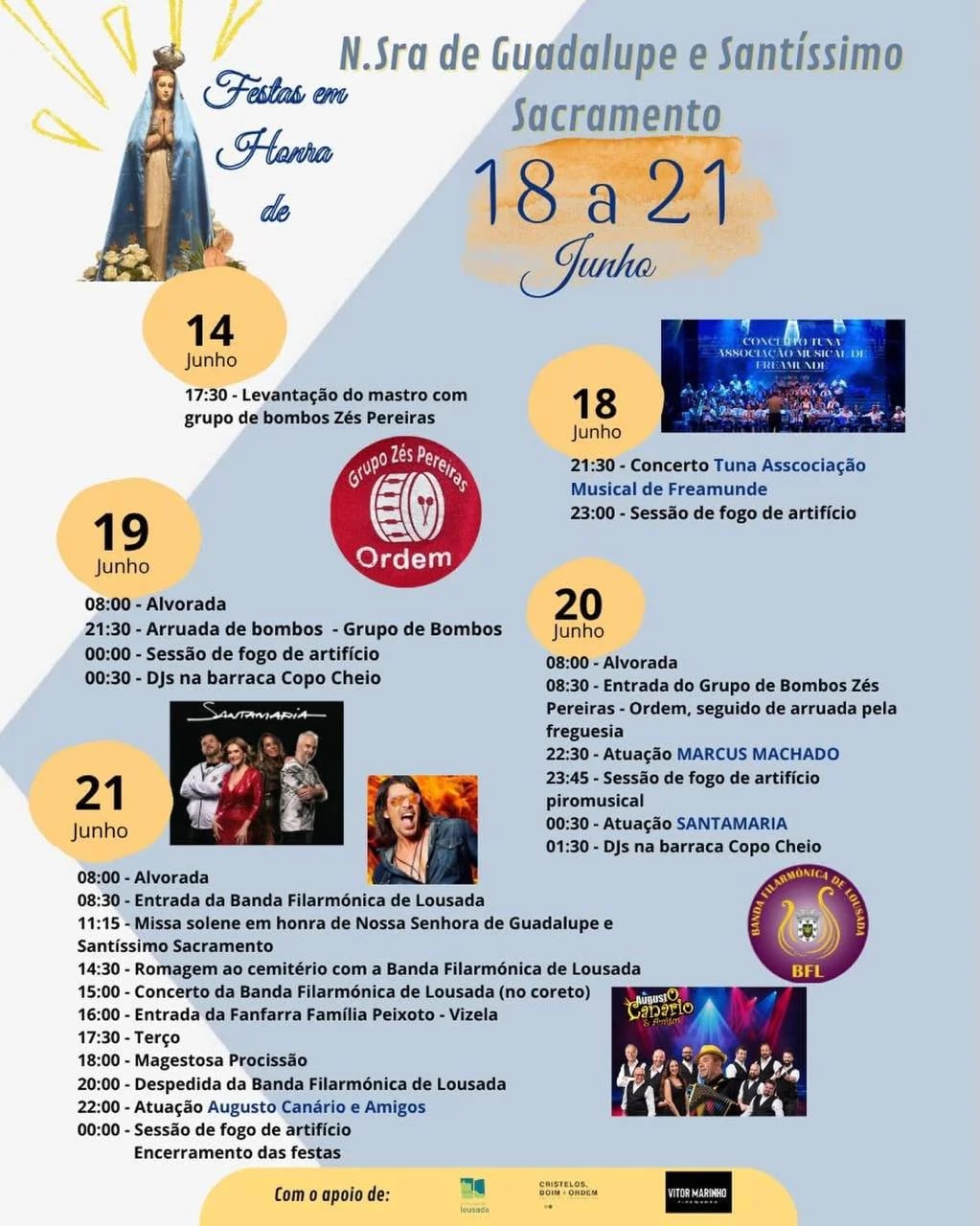 Cartaz de Festas em Honra de N.ª Sr.ª de Guadalupe e Santíssimo Sacramento