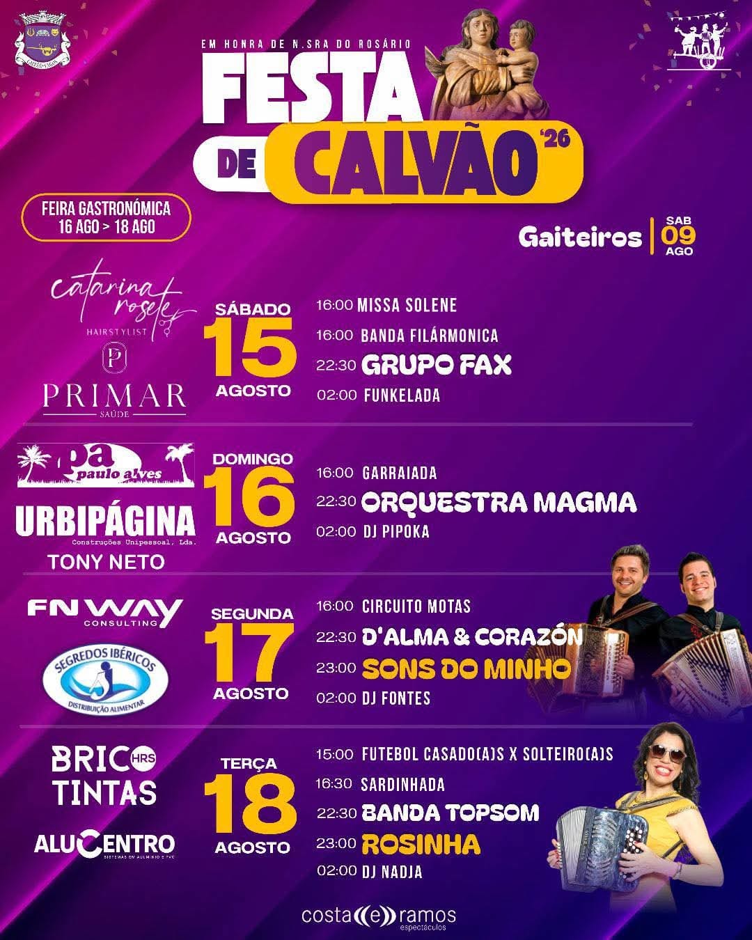 Cartaz de Festas em Honra de N.ª Sr.ª do Rosário