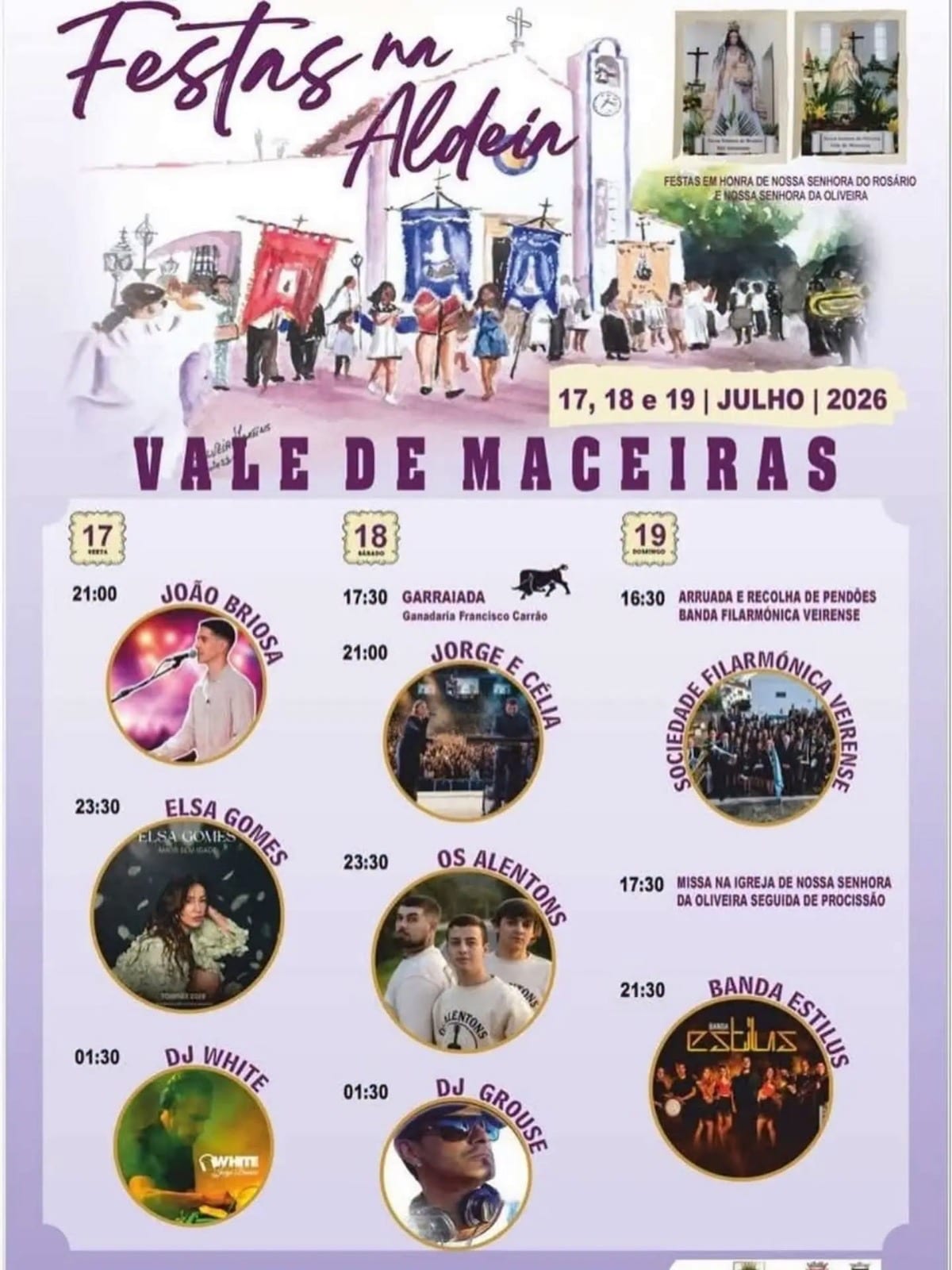 Cartaz de Festas em Honra de N.ª Sr.ª do Rosário e N.ª Sr.ª da Oliveira