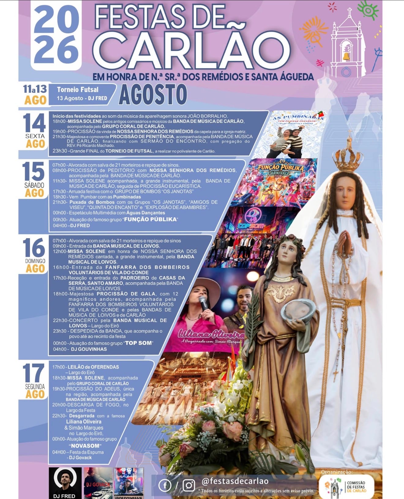 Cartaz de Festas em Honra de N.ª Sr.ª dos Remédios e St.ª Águeda