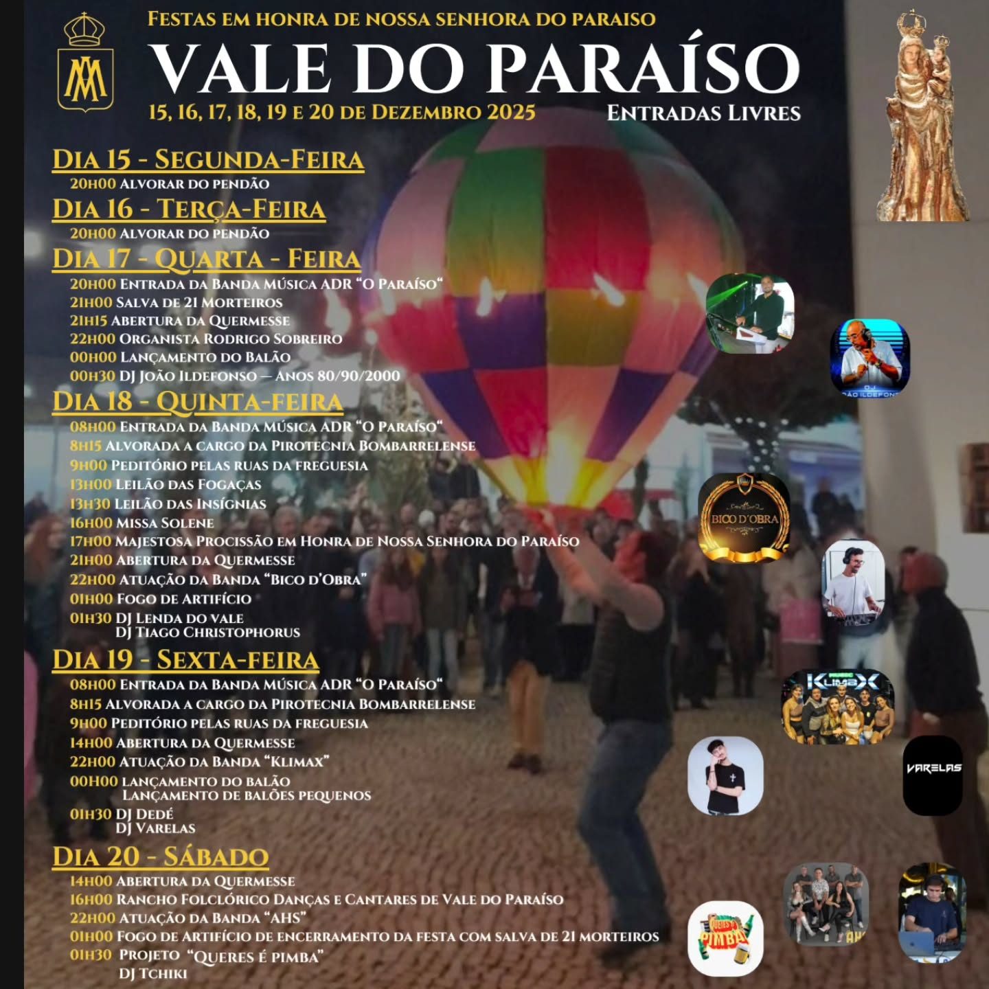 Cartaz de Festas em Honra de Nossa Senhora do Paraíso