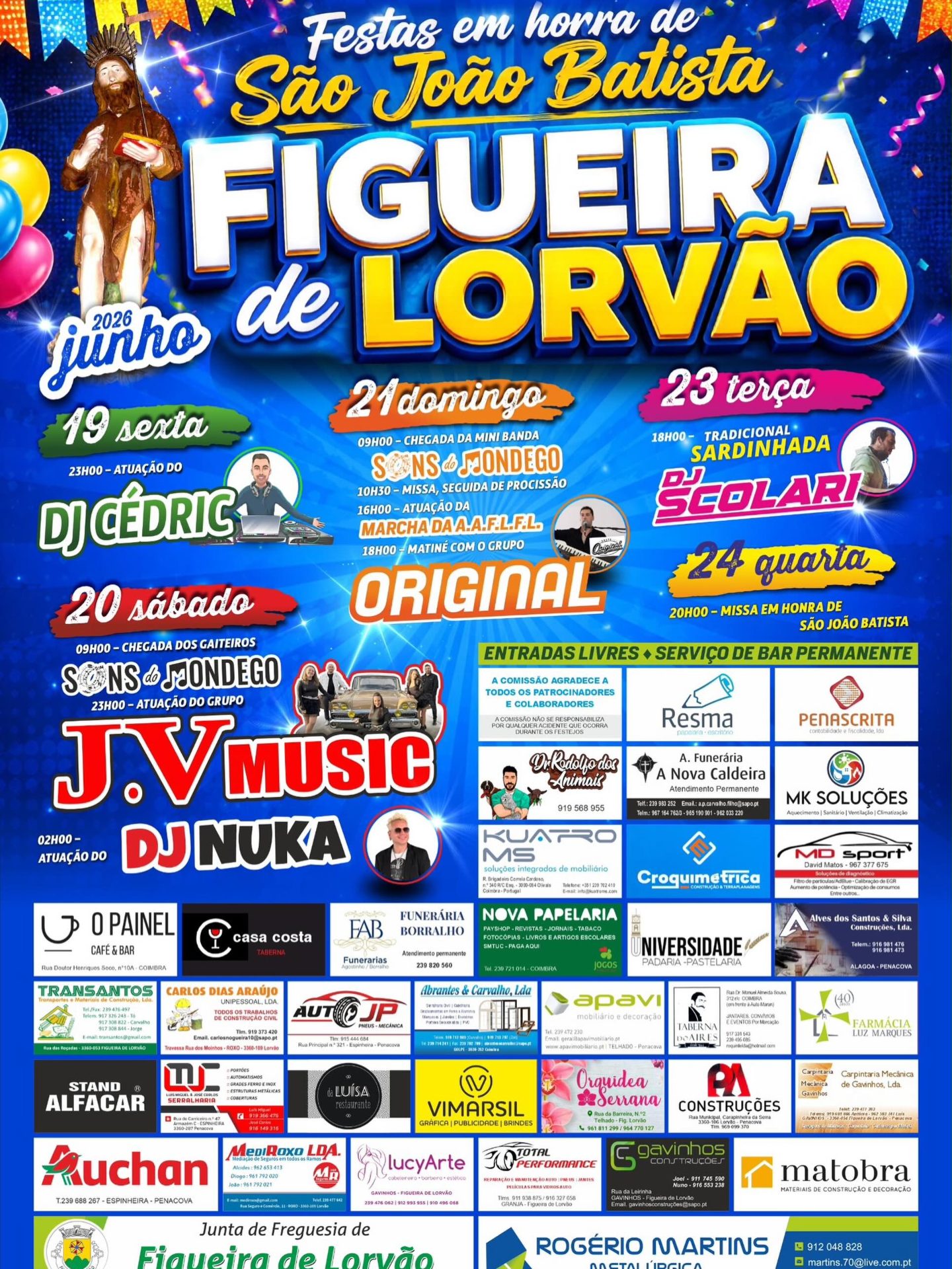Cartaz de Festas em Honra de S. João Batista