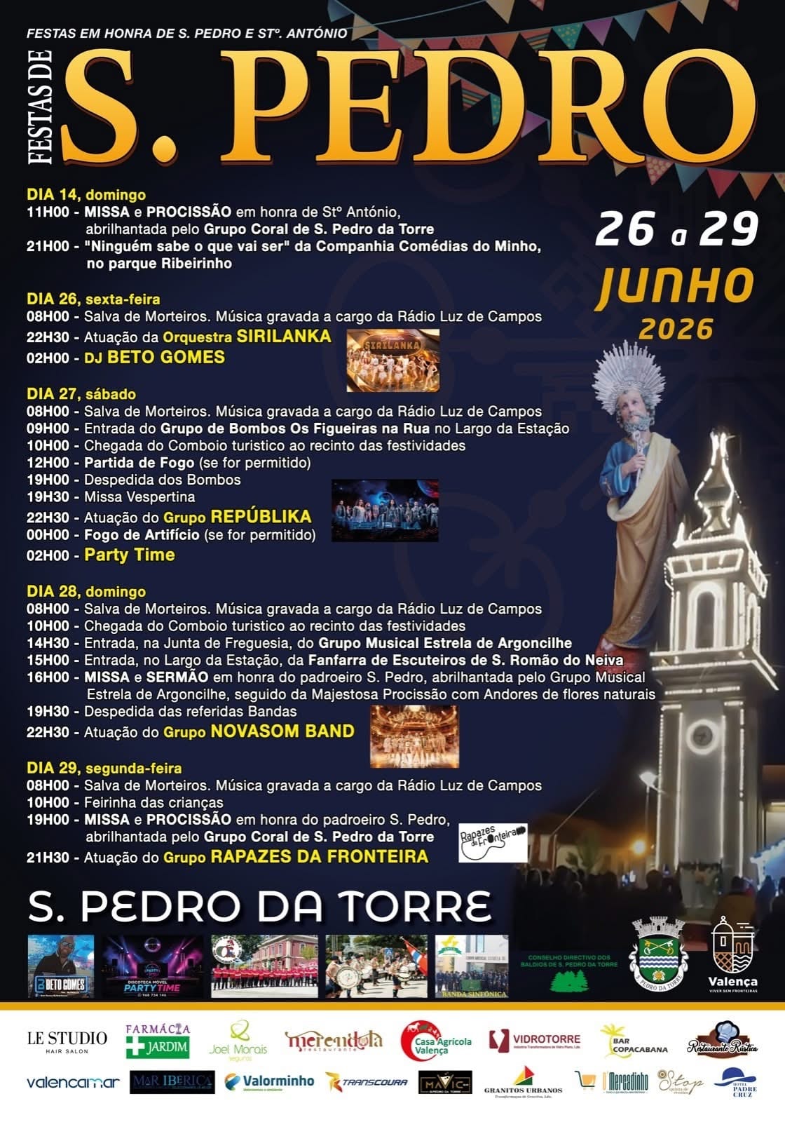 Cartaz de Festas em Honra de S. Pedro e St.º António