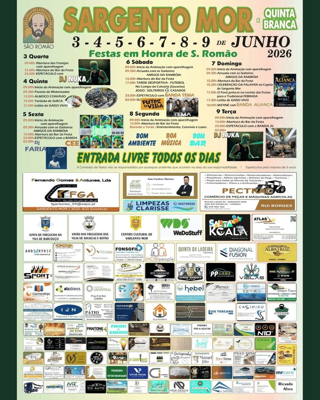 Cartaz de Festas em Honra de S. Romão