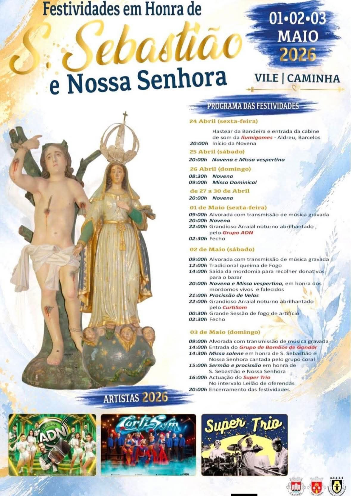 Cartaz de Festas em Honra de S. Sebastião e N.ª Senhora