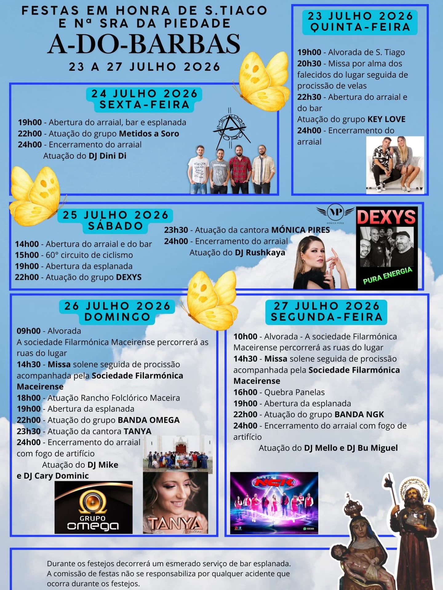 Cartaz de Festas em Honra de S. Tiago e N.ª Sr.ª da Piedade