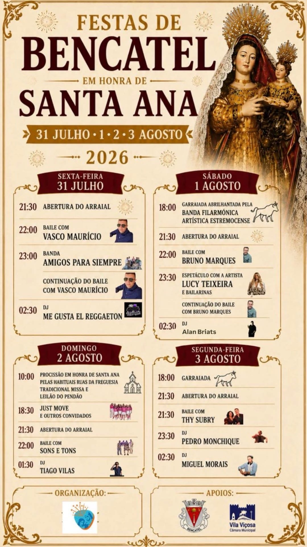 Cartaz de Festas em Honra de Santa Ana
