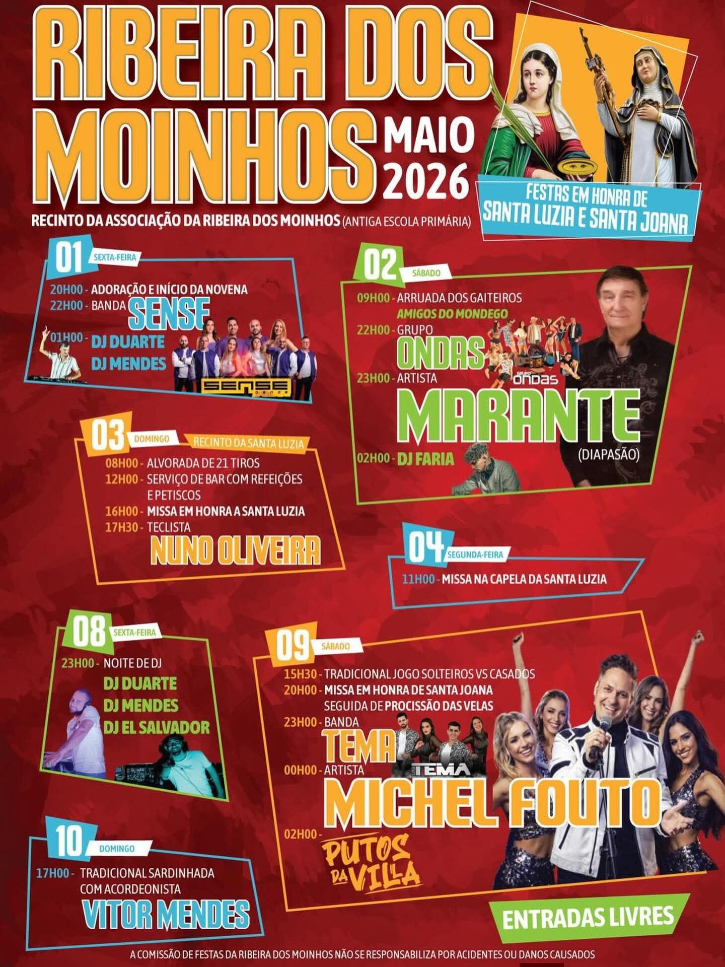 Cartaz de Festas em Honra de Santa Luzia e Santa Joana