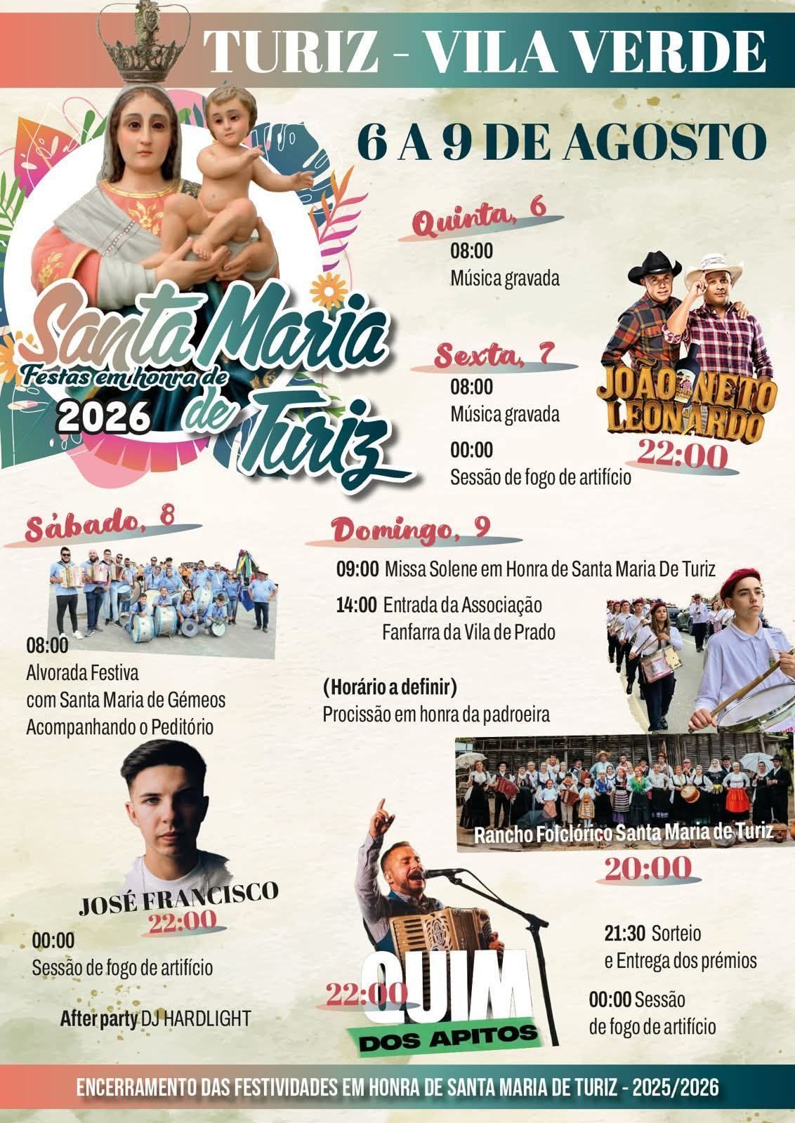 Cartaz de Festas em Honra de Santa Maria de Turiz