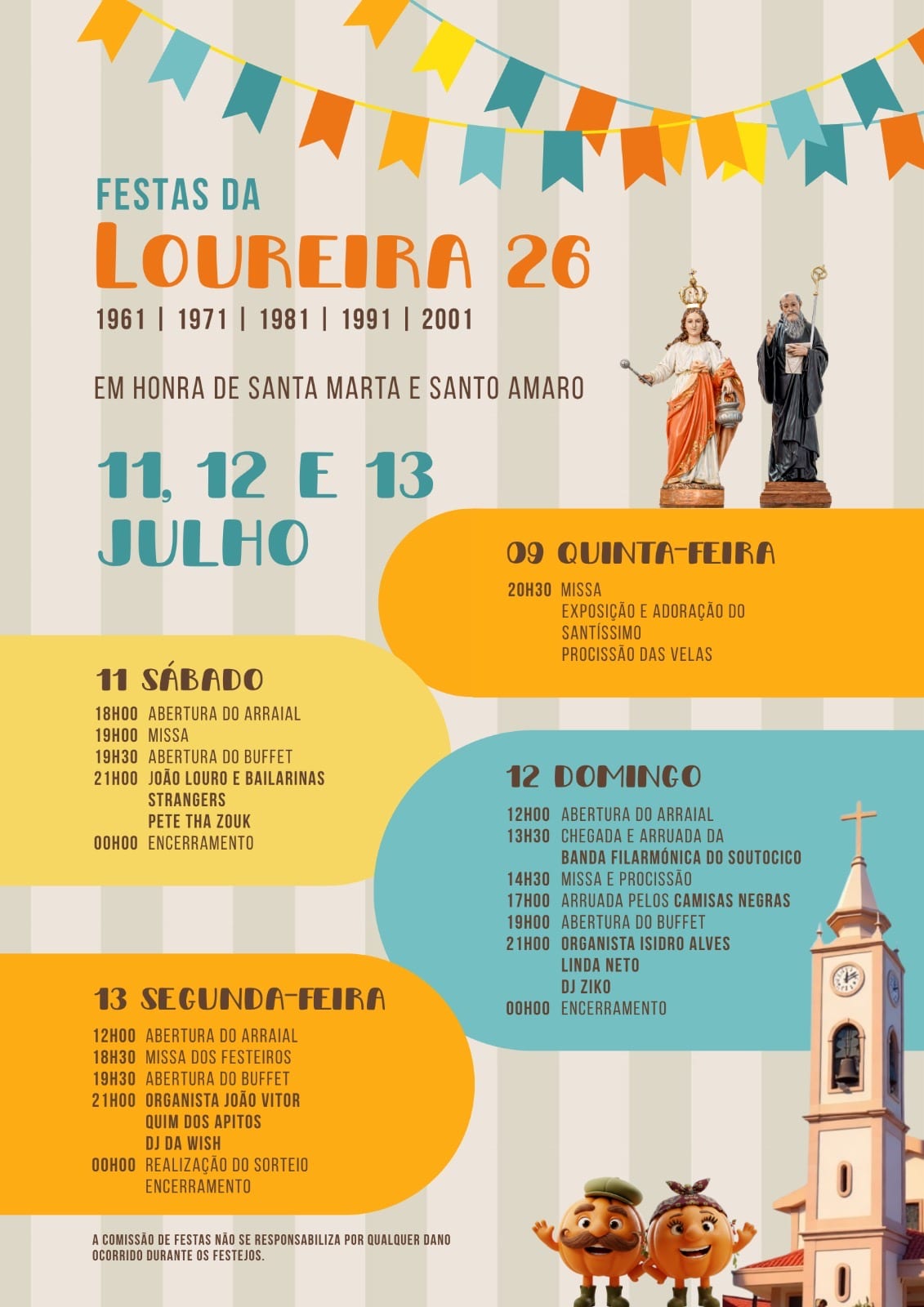 Cartaz de Festas em Honra de Santa Marta e Santo Amaro