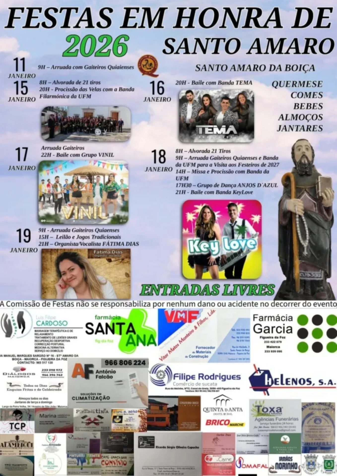 Cartaz de Festas em honra de Santo Amaro 2026