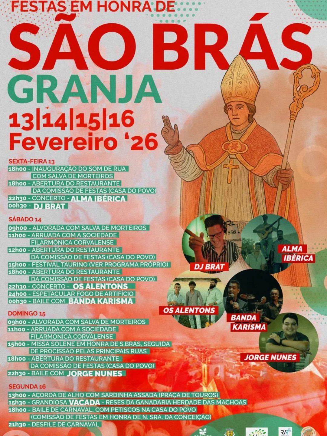 Cartaz de Festas em Honra de São Brás