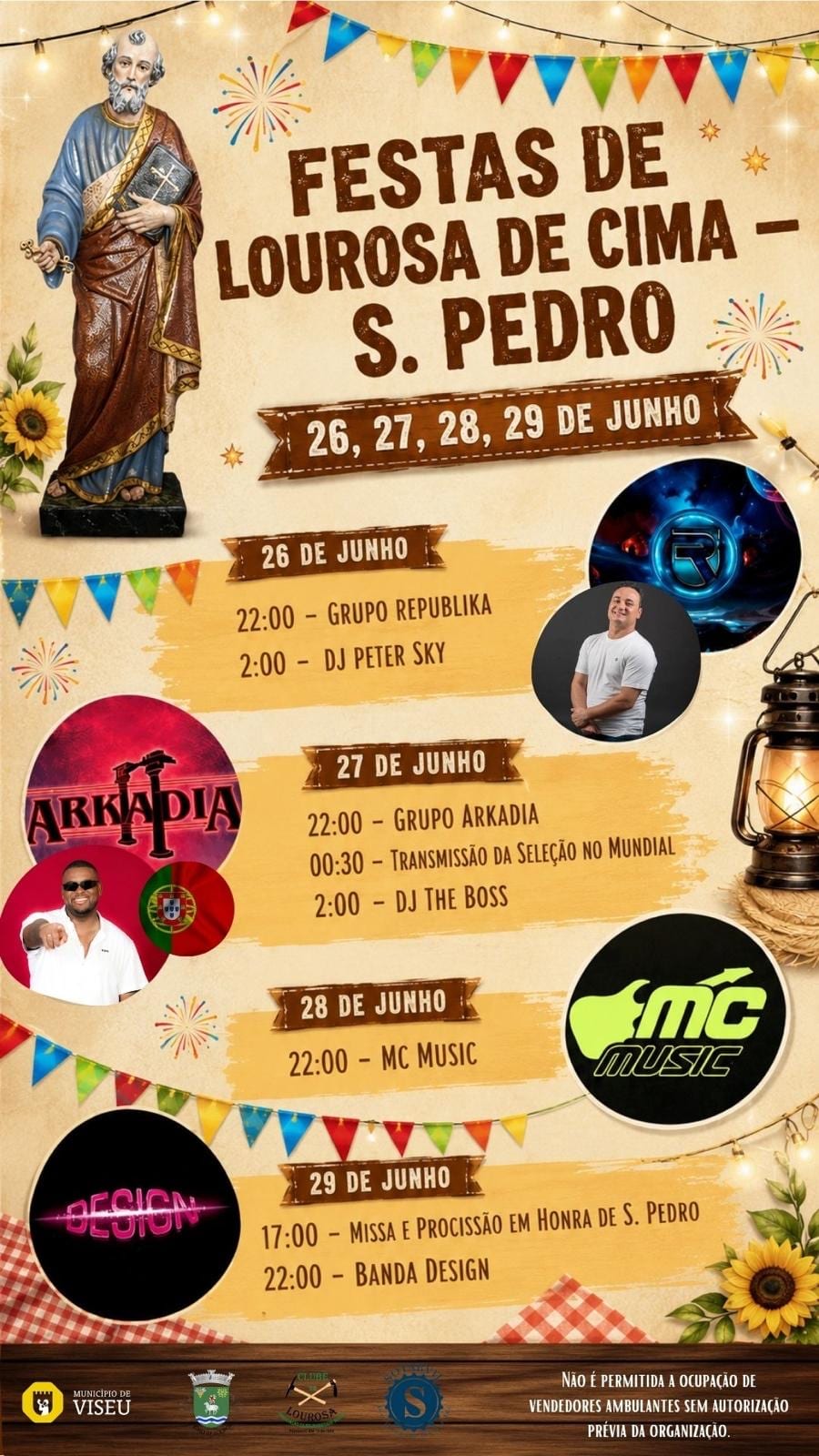 Cartaz de Festas em Honra de São Pedro
