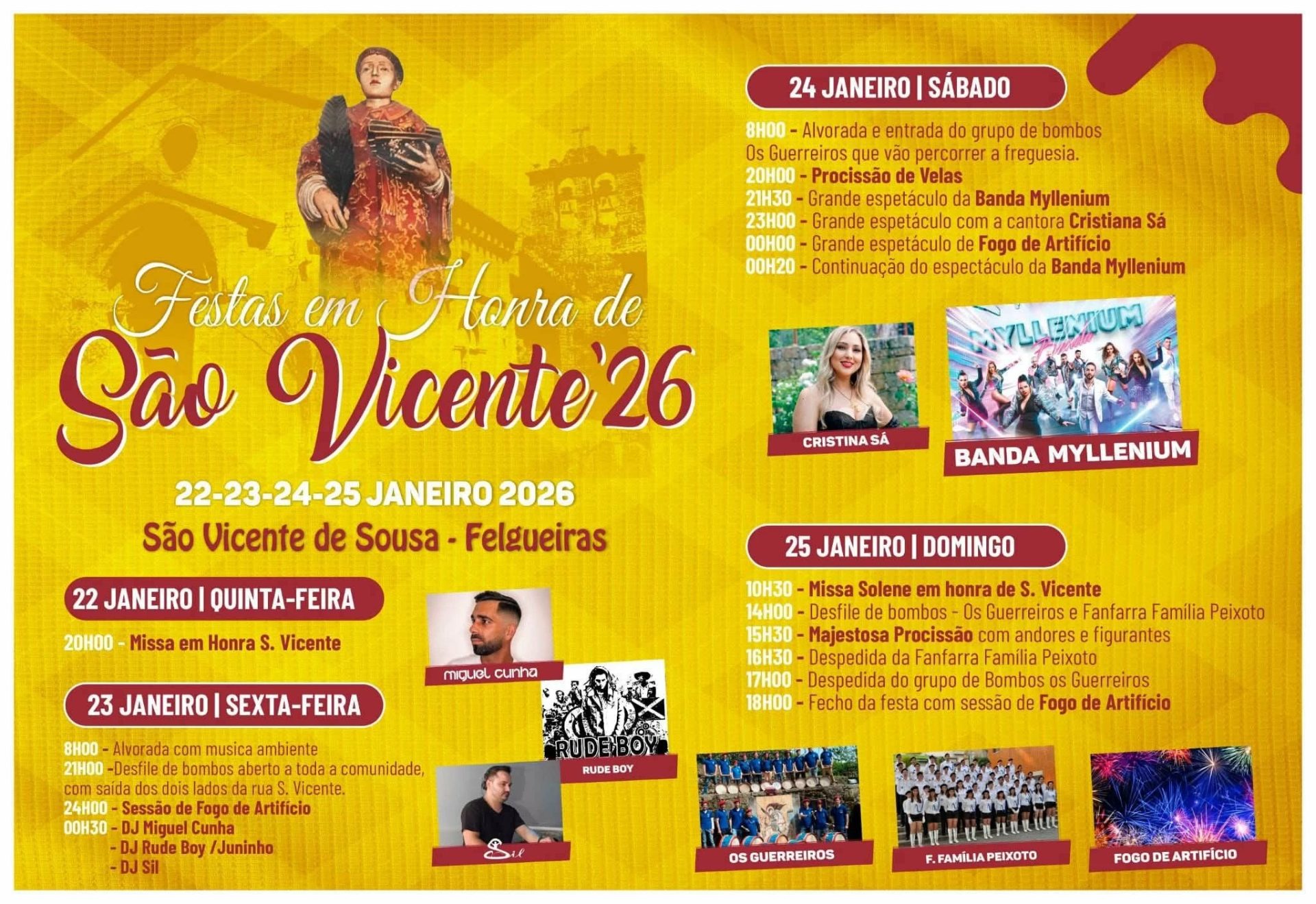 Cartaz de Festas em Honra de São Vicente 2026