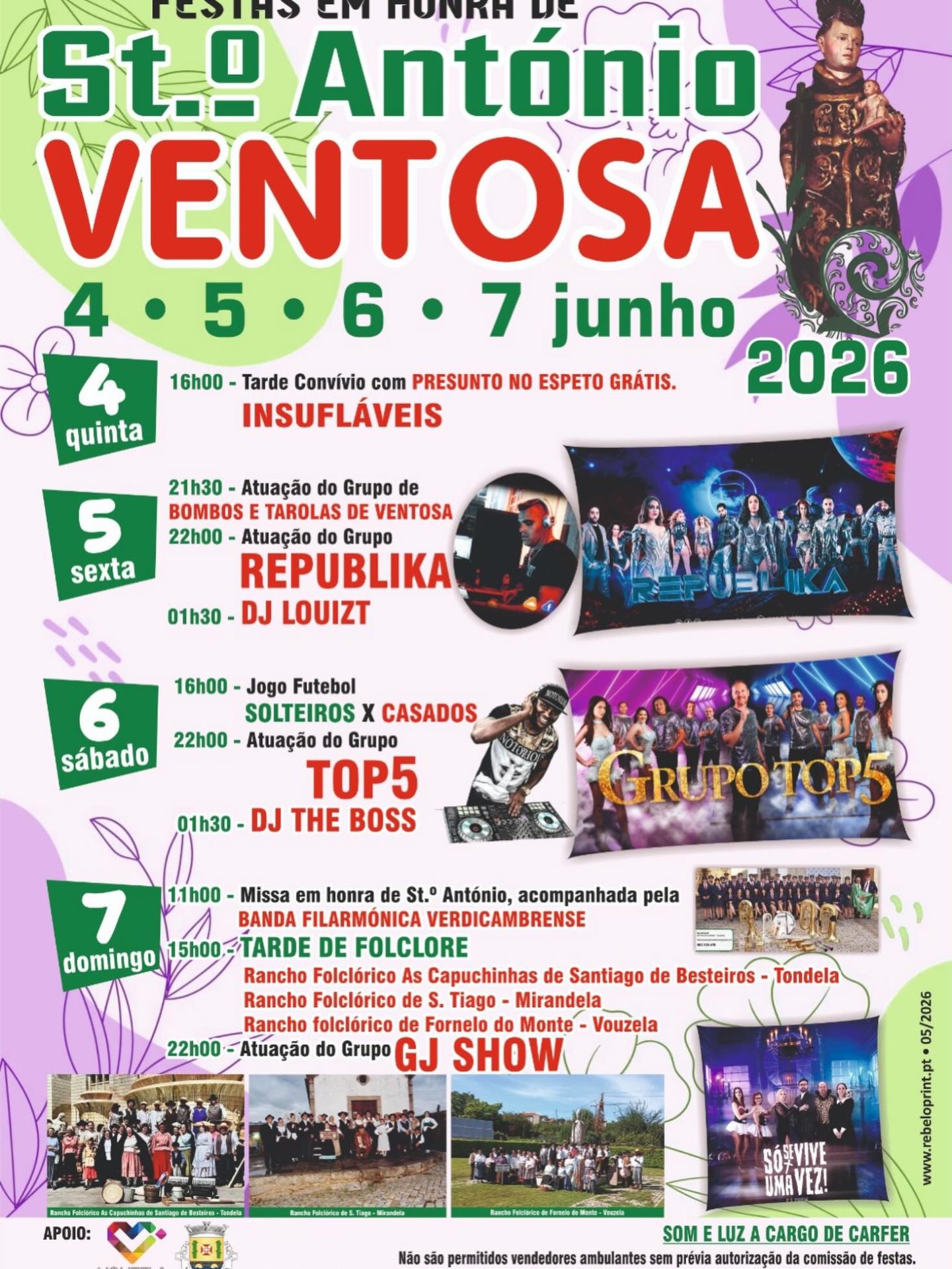 Cartaz de Festas em Honra de St.ª António