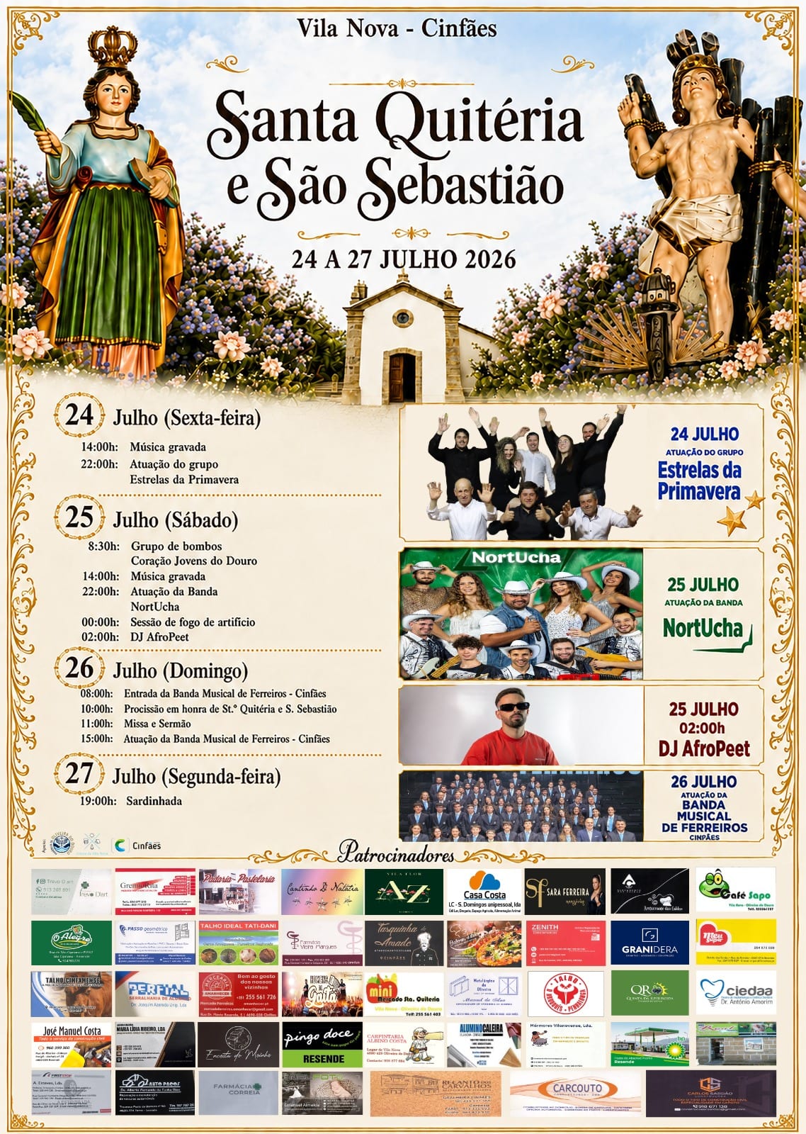 Cartaz de Festas em Honra de St.ª Quitéria e S. Sebastião