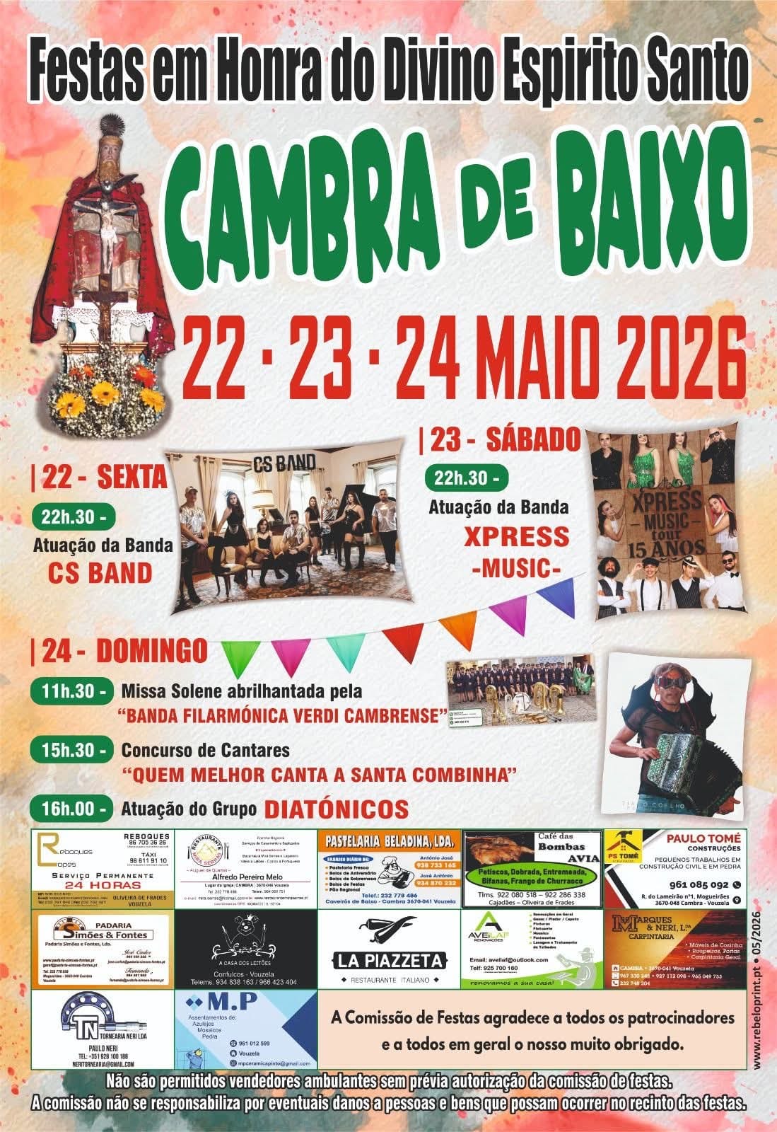 Cartaz de Festas em Honra do Divino Espírito Santo