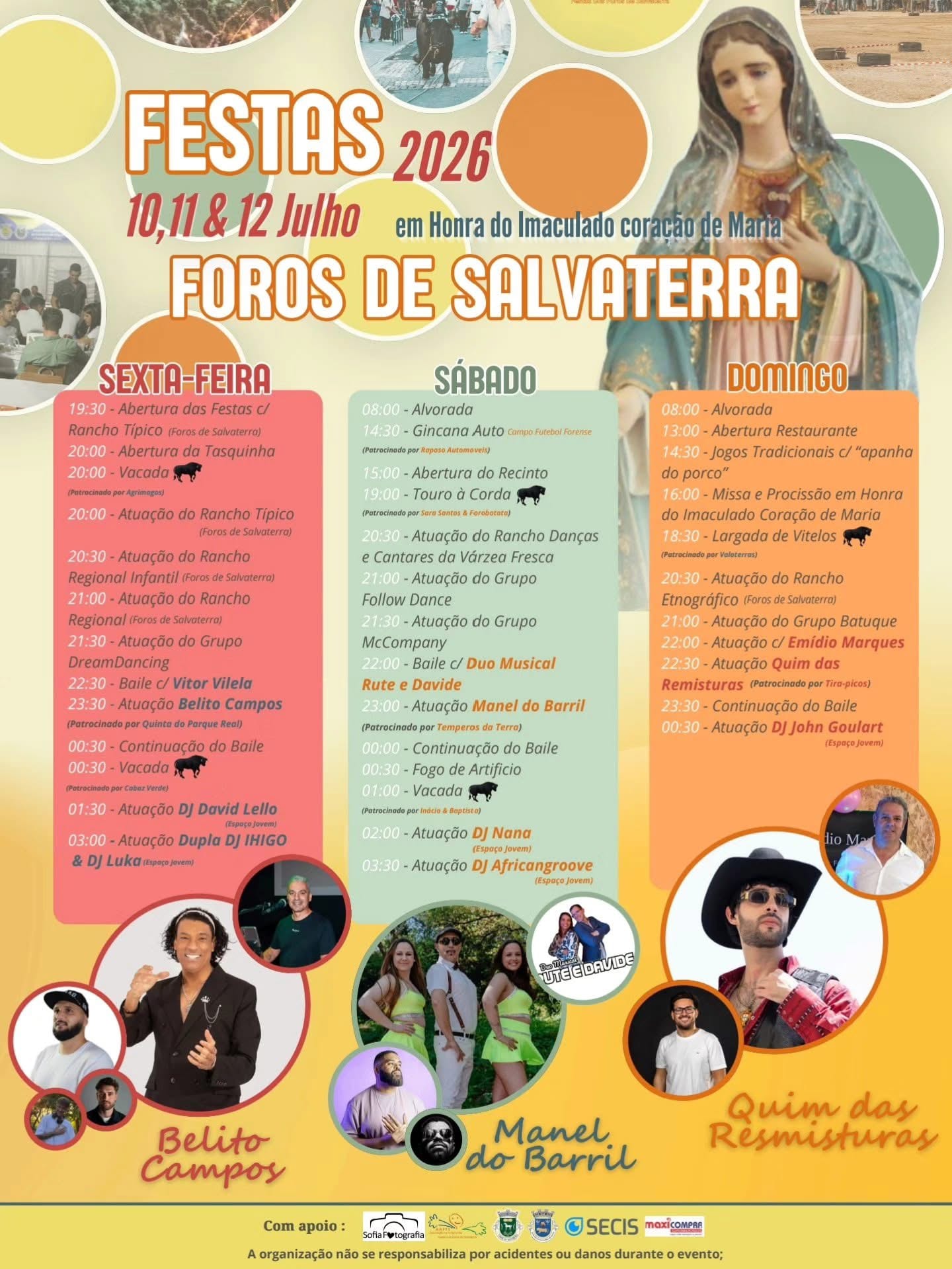 Cartaz de Festas em Honra do Imaculado Coração de Maria