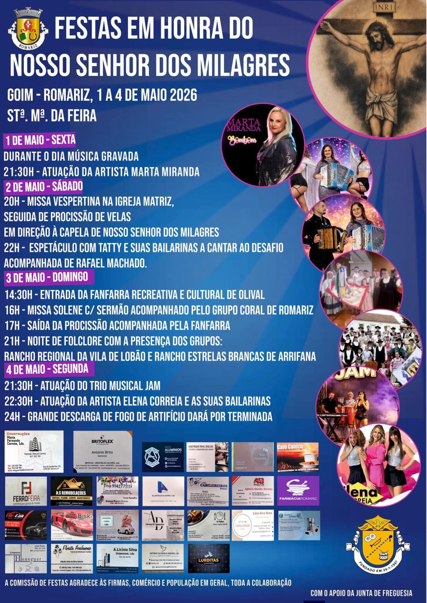 Cartaz de Festas em Honra do N.º Sr. dos Milagres