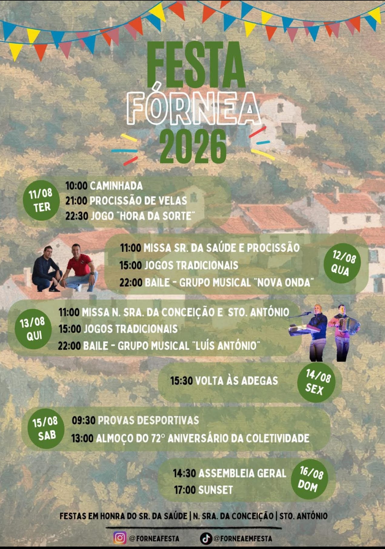 Cartaz de Festas em Honra do Sr. da Saúde, N.ª Sr.ª da Conceição e St. António
