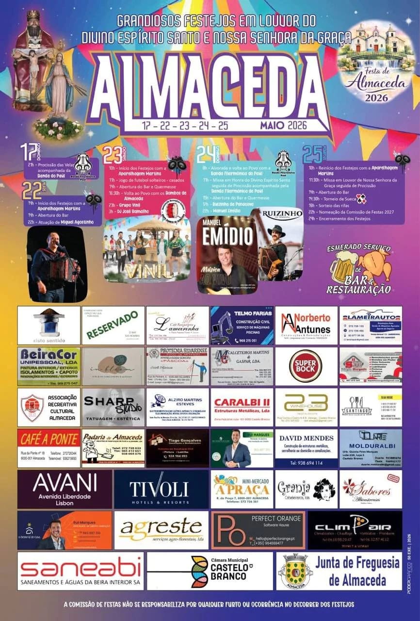 Cartaz de Festas em Louvor do Divino Espírito Santo e N.ª Sr.ª da Graça