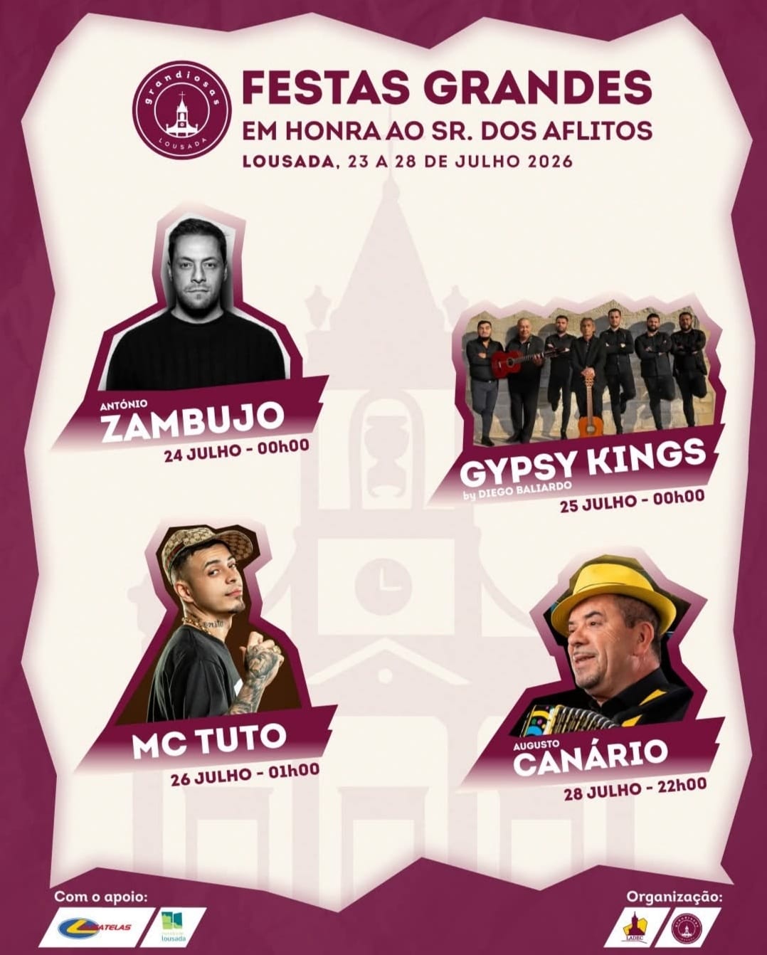 Cartaz de Festas Grandes em Honra ao Sr. dos Aflitos