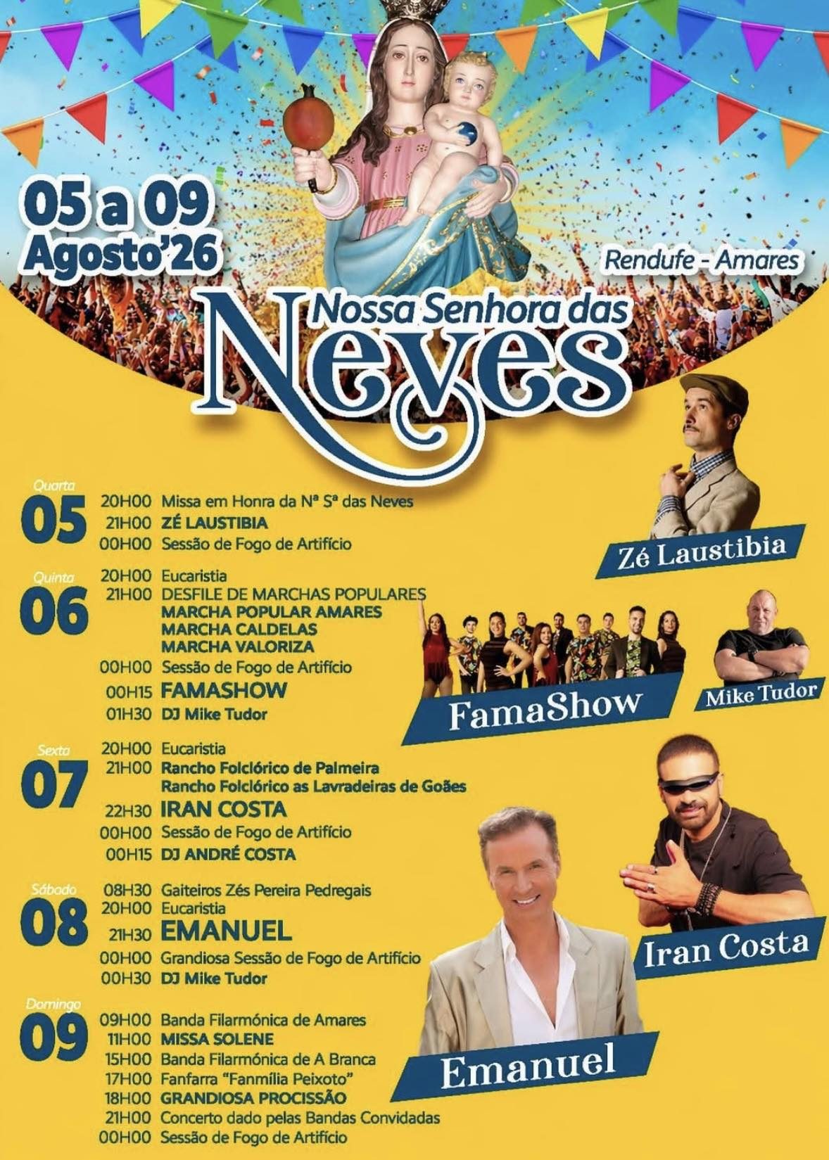 Cartaz de Festas Nossa Senhora das Neves