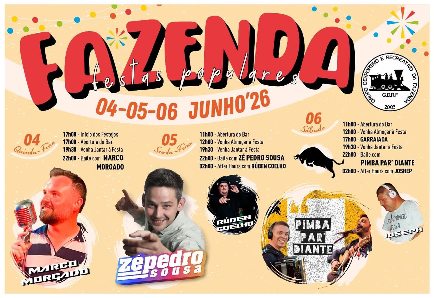Cartaz de Festas Populares de Fazenda