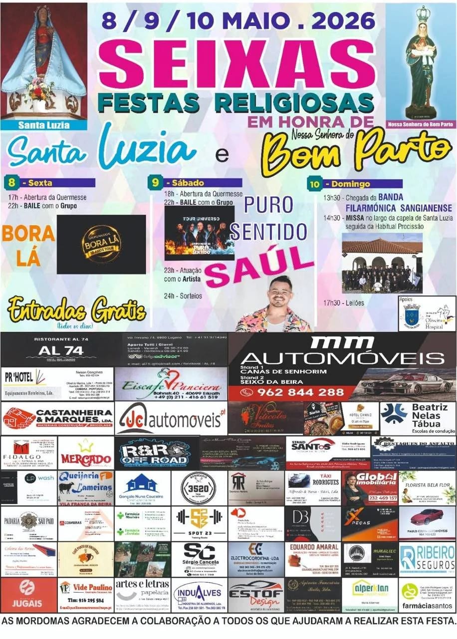 Cartaz de Festas Religiosas em Honra de Santa Luzia e N.ª Sr.ª do Bom Parto