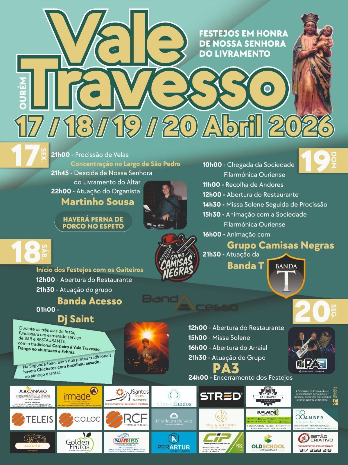 Cartaz de Festejos em Honra de N.ª Sr.ª do Livramento