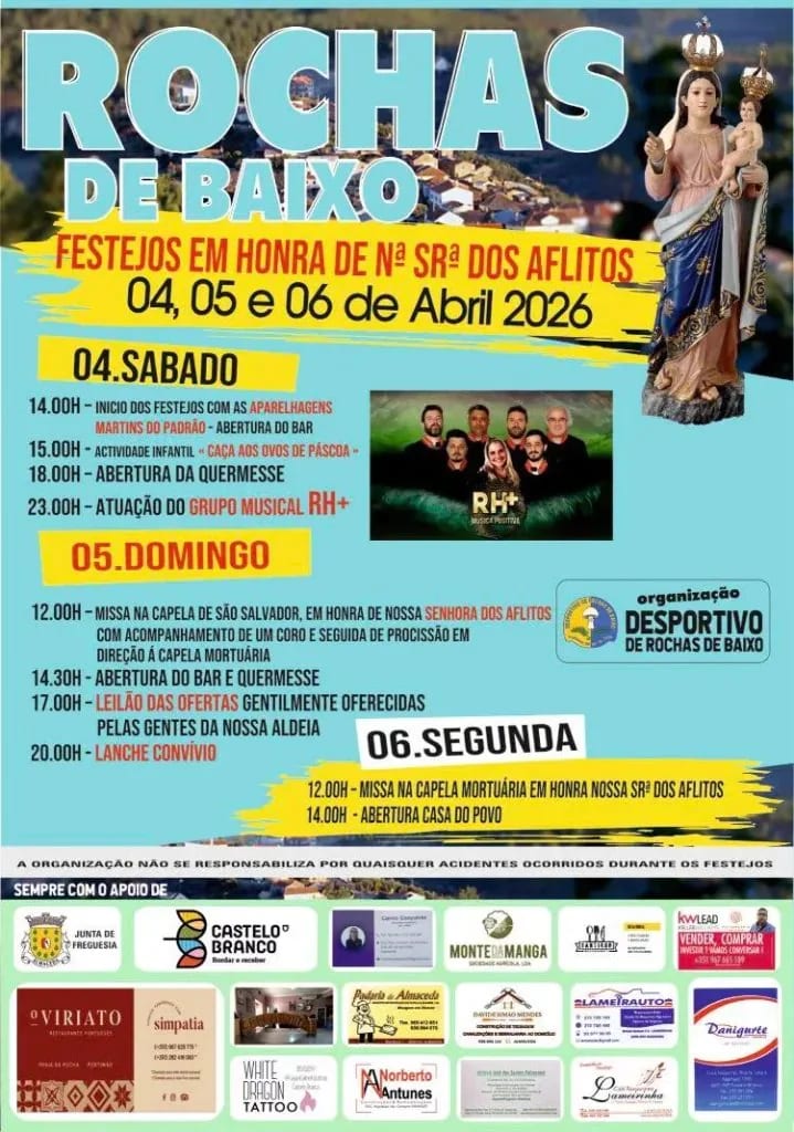 Cartaz de Festejos em Honra de N.ª Sr.ª dos Aflitos