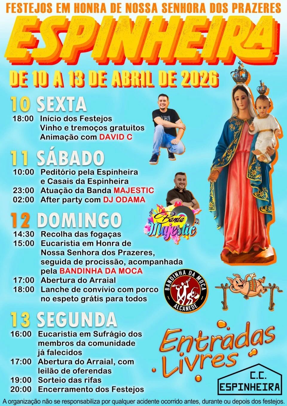 Cartaz de Festejos em Honra de N.ª Sr.ª dos Prazeres