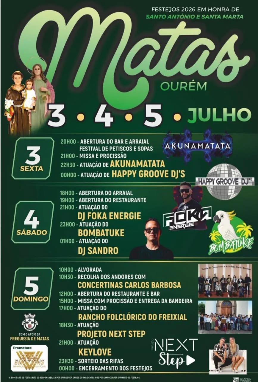 Cartaz de Festejos em Honra de St. António e St.ª Marta