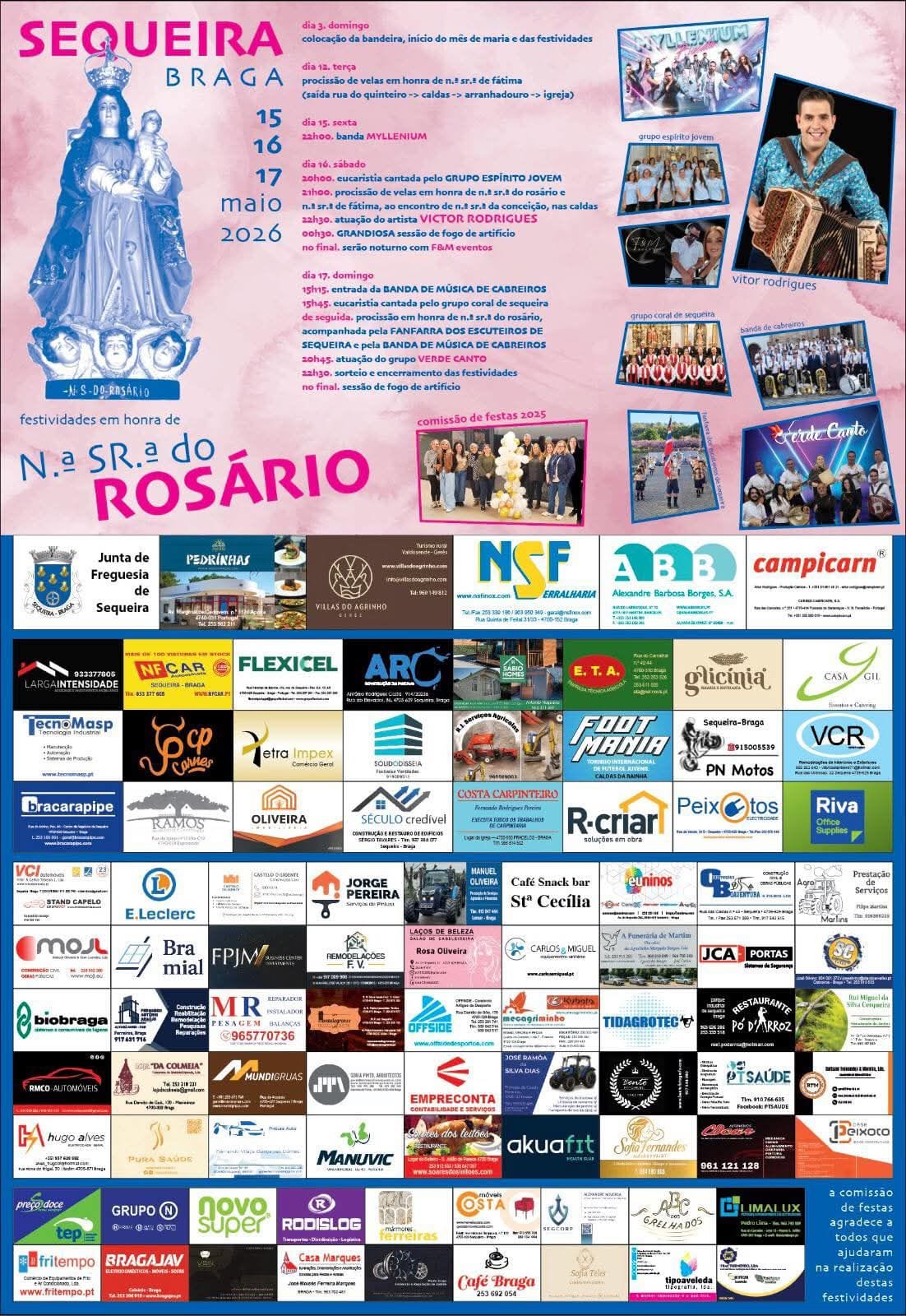 Cartaz de Festividades em Honra de N.ª Sr.ª do Rosário