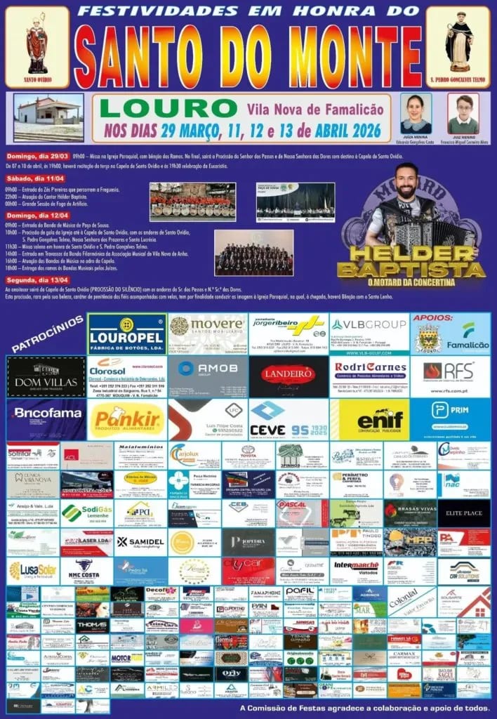 Cartaz de Festividades em Honra do Santo do Monte