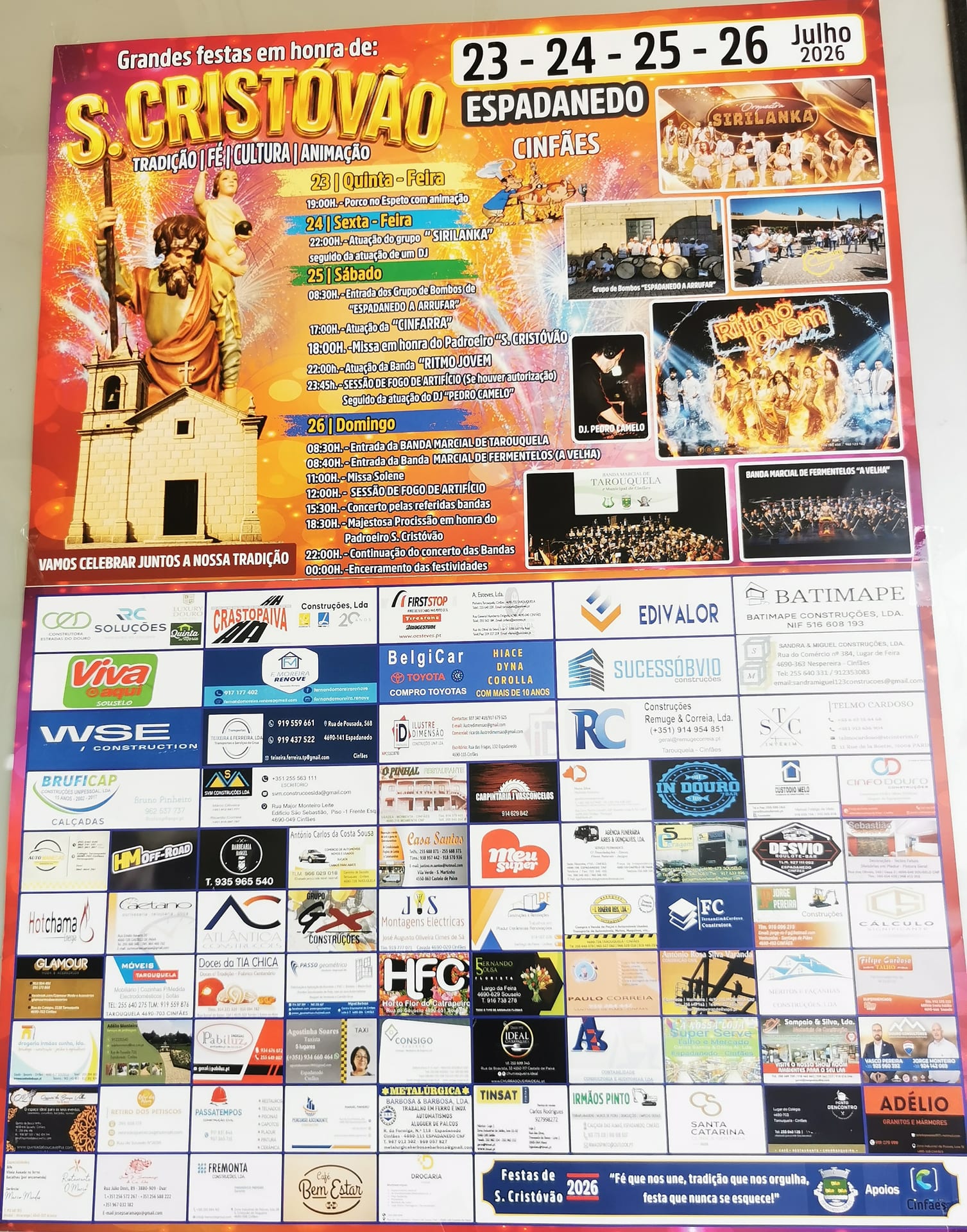 Cartaz de Grandes Festas em Honra de S. Cristóvão