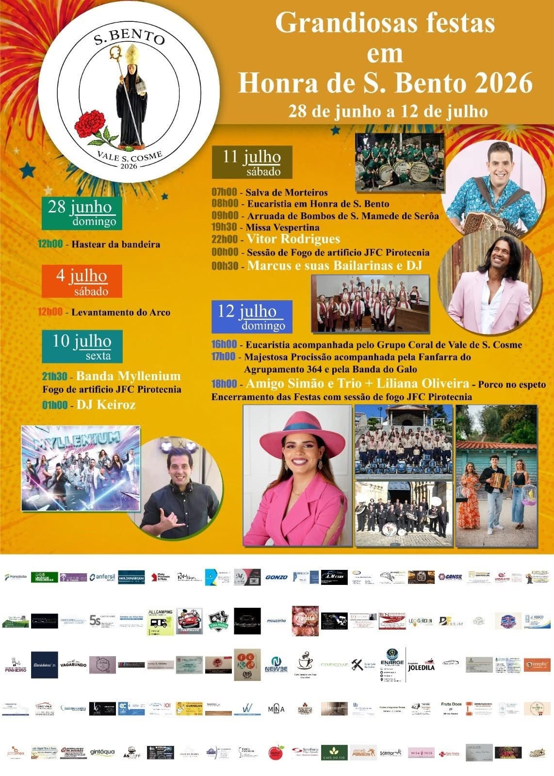 Cartaz de Grandiosas Festas em Honra de S. Bento