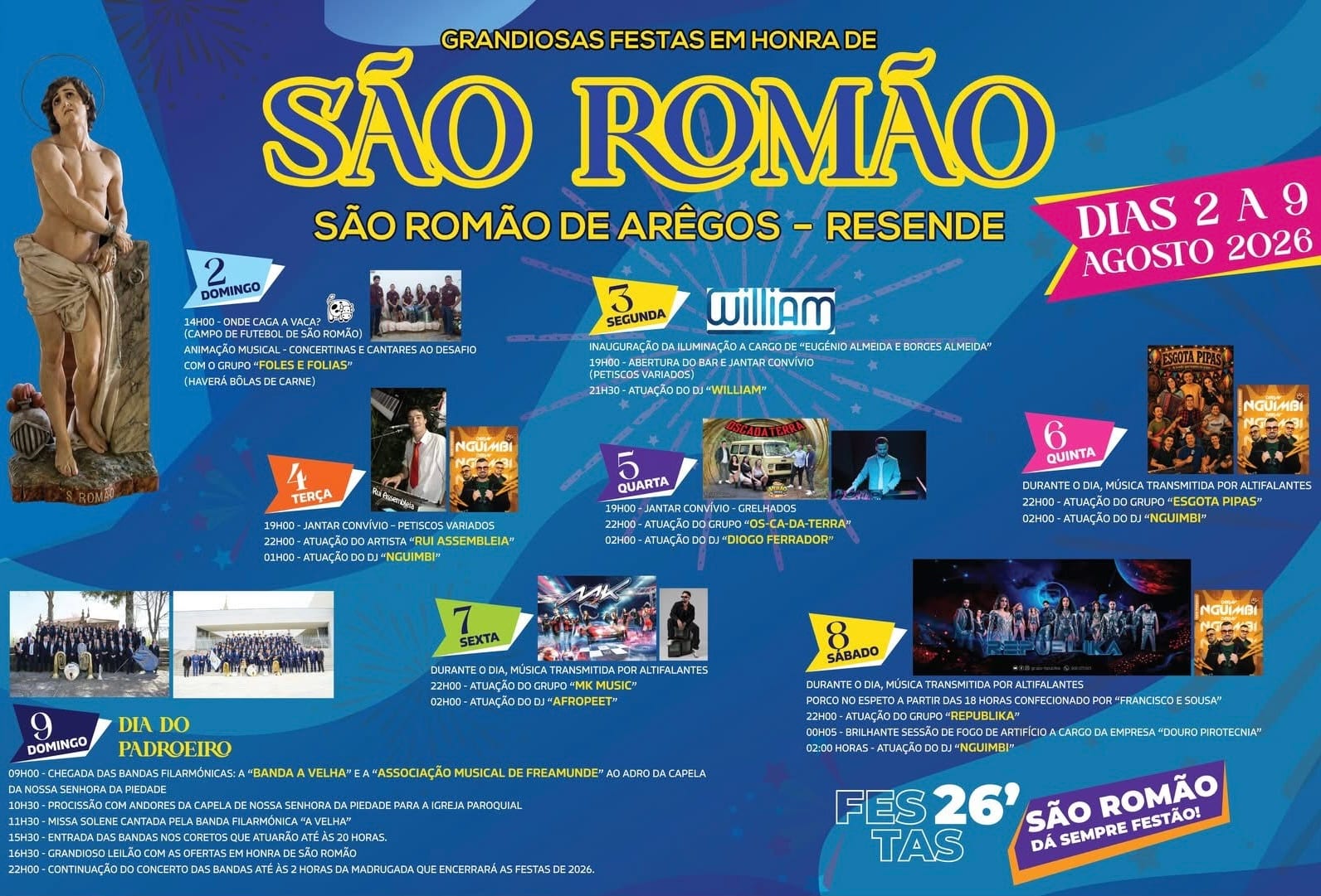 Cartaz de Grandiosas Festas em Honra de São Romão