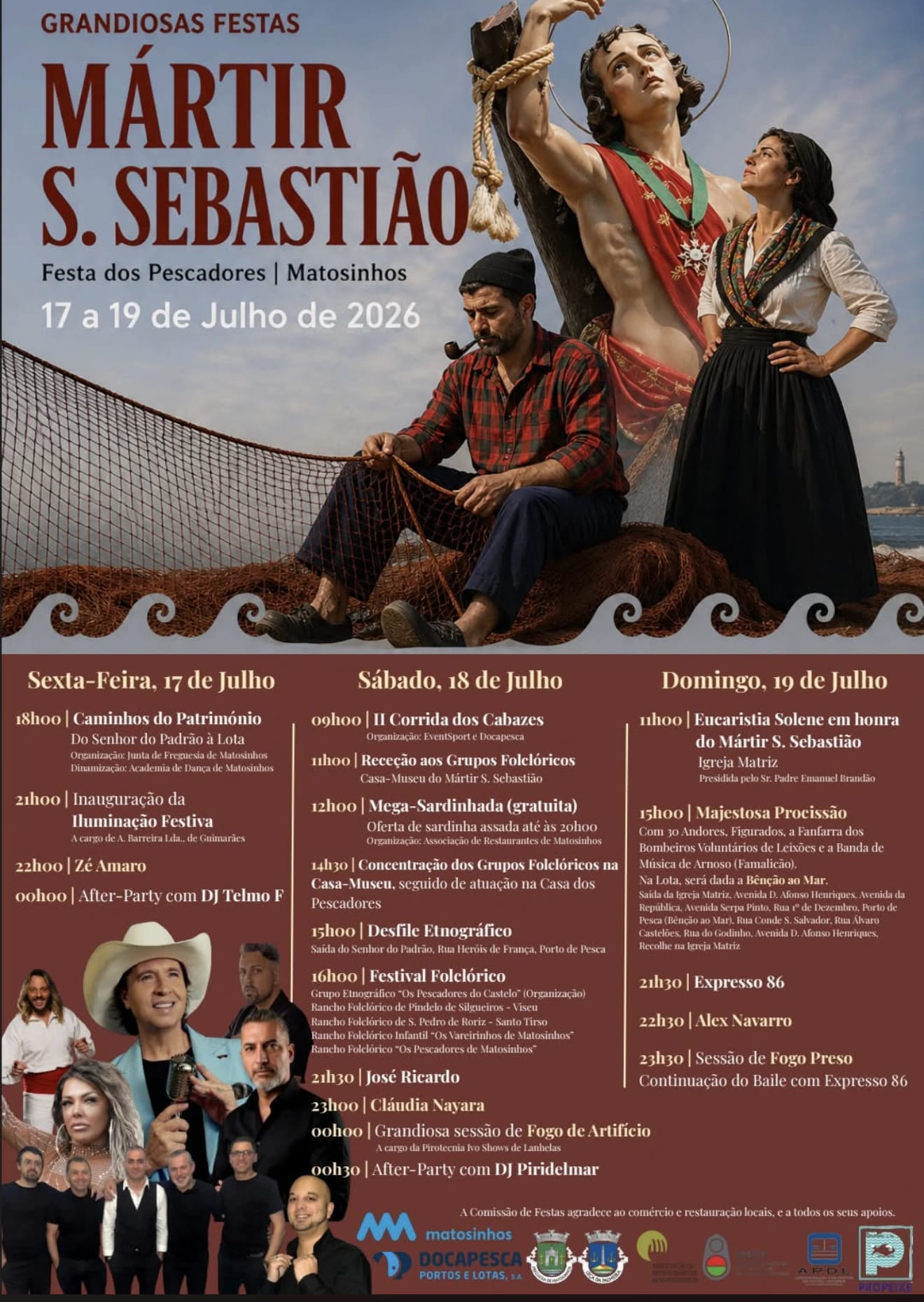 Cartaz de Grandiosas Festas Mártir São Sebastião